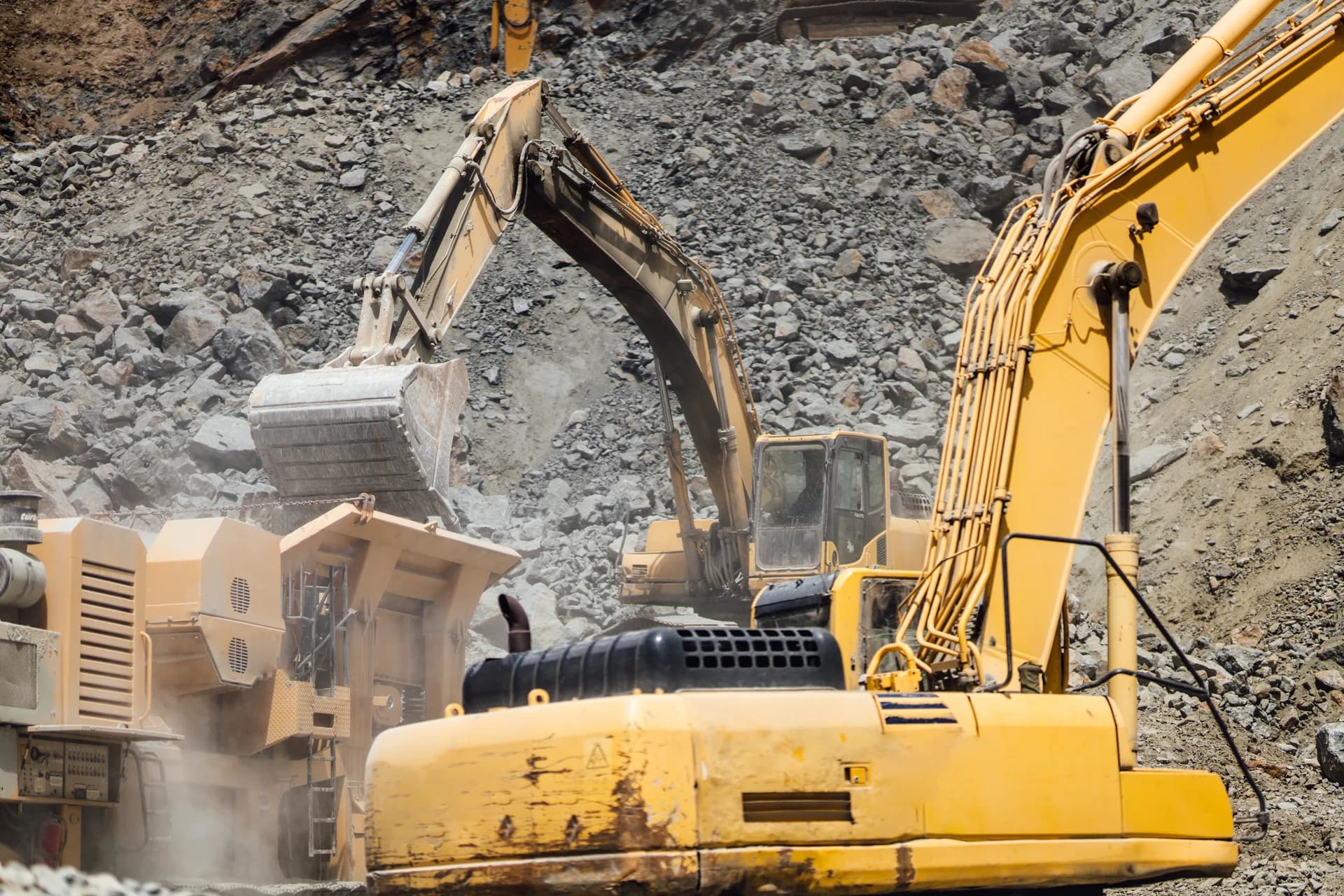 Heavy equipment fleet preparing for spring construction season
